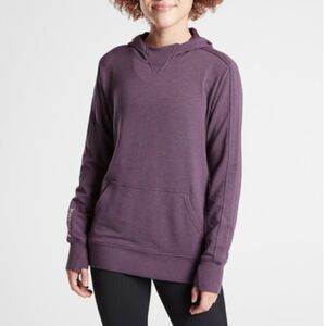 Athleta Girl Purple All For One Soft Logo Sleeve “Powerful” Hoodie Sweatshirt XL